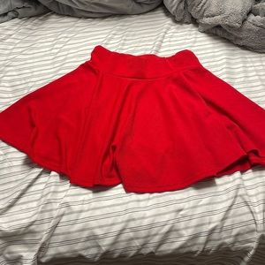 Red Pleated Skirt